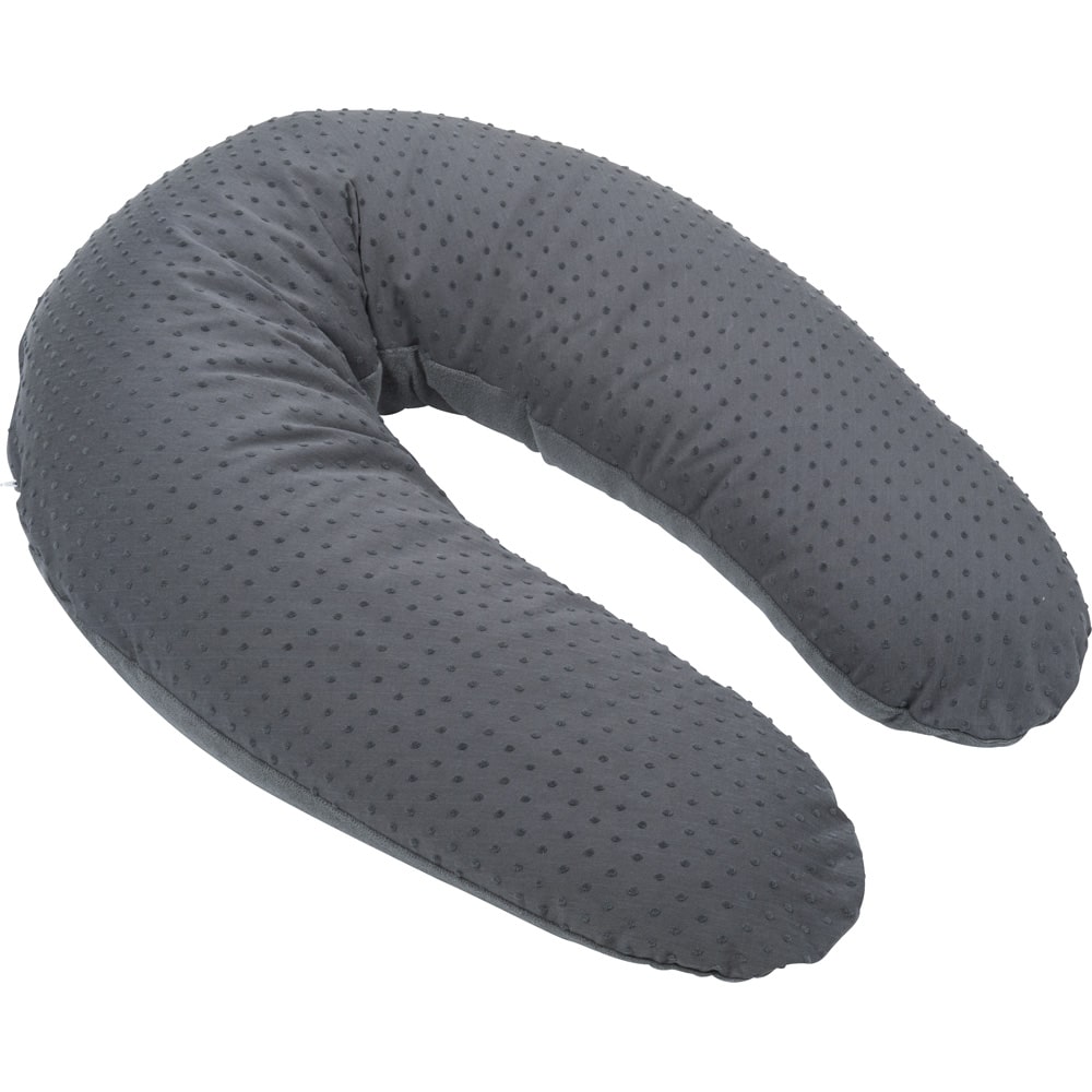 Coussin dAllaitement et Coussin de Grossesse pour Dormir Maternit/é Bebe,Taie 100/% Coton Amovible et Lavable dans Diff/érents Mod/èles,Niimo ALPHA+, GRIS-POIS BLANC